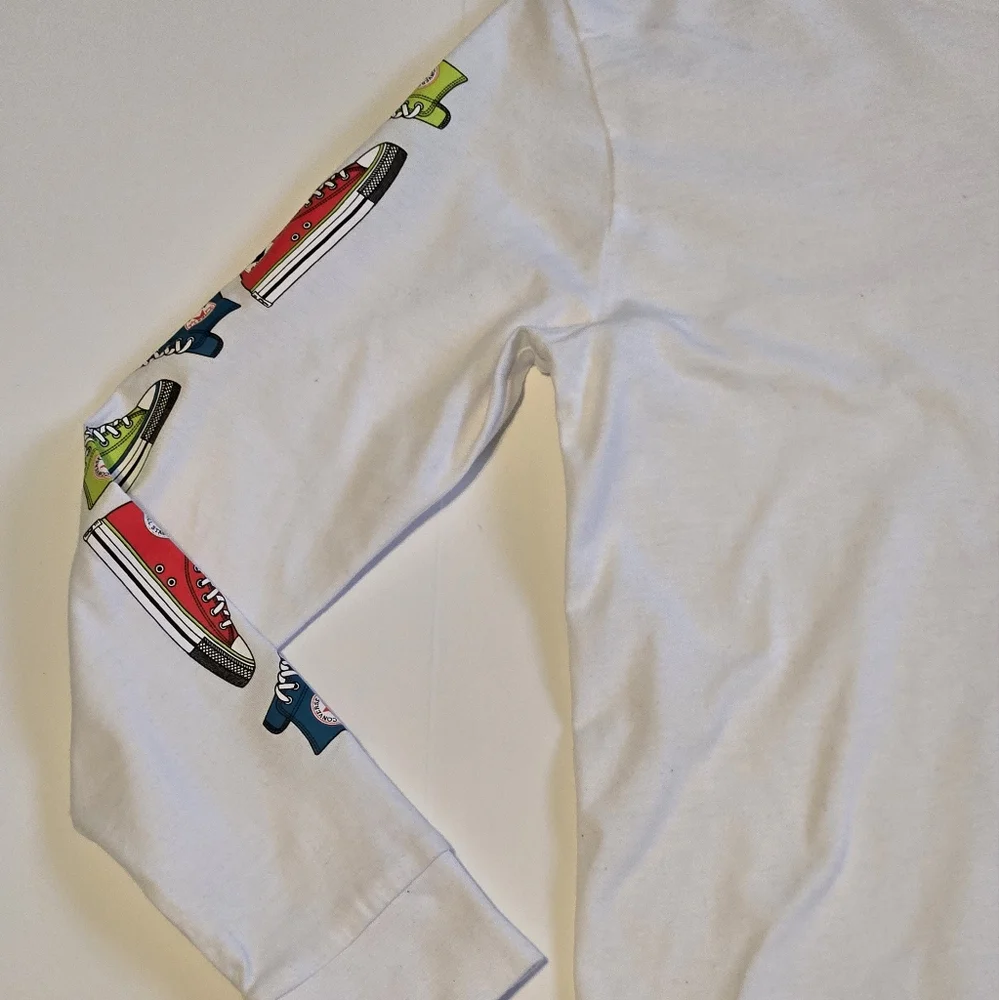 Converse/Chuck Taylor/White Graphic Long Sleeve Shirt/Size M‎